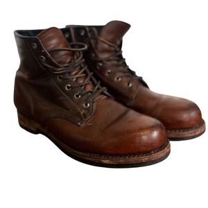 FRYE Mens Brown Leather Lace Up Boots 10M